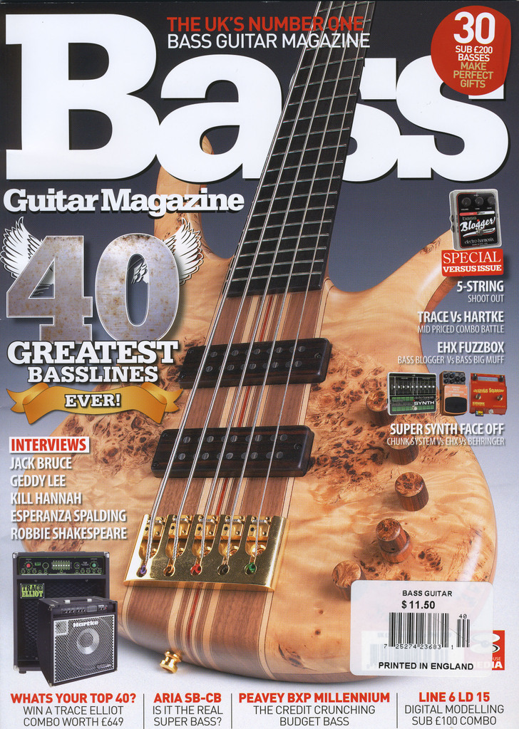  in a short interview in issue #40 of the UK's Bass Guitar Magazine.