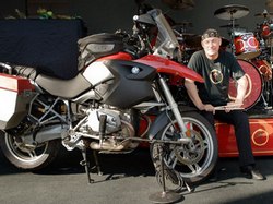 Neil Peart, his motorcycle and his drums