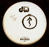 Neil Peart signed drum head