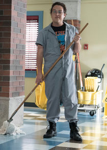 Johnny Atkins as the janitor in Schooled