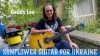 Geddy Lee with Sunflower Guitar for Ukraine